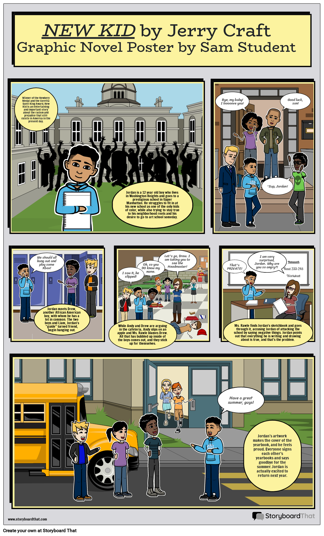 Graphic Novel Example New Kid Storyboard By Liane