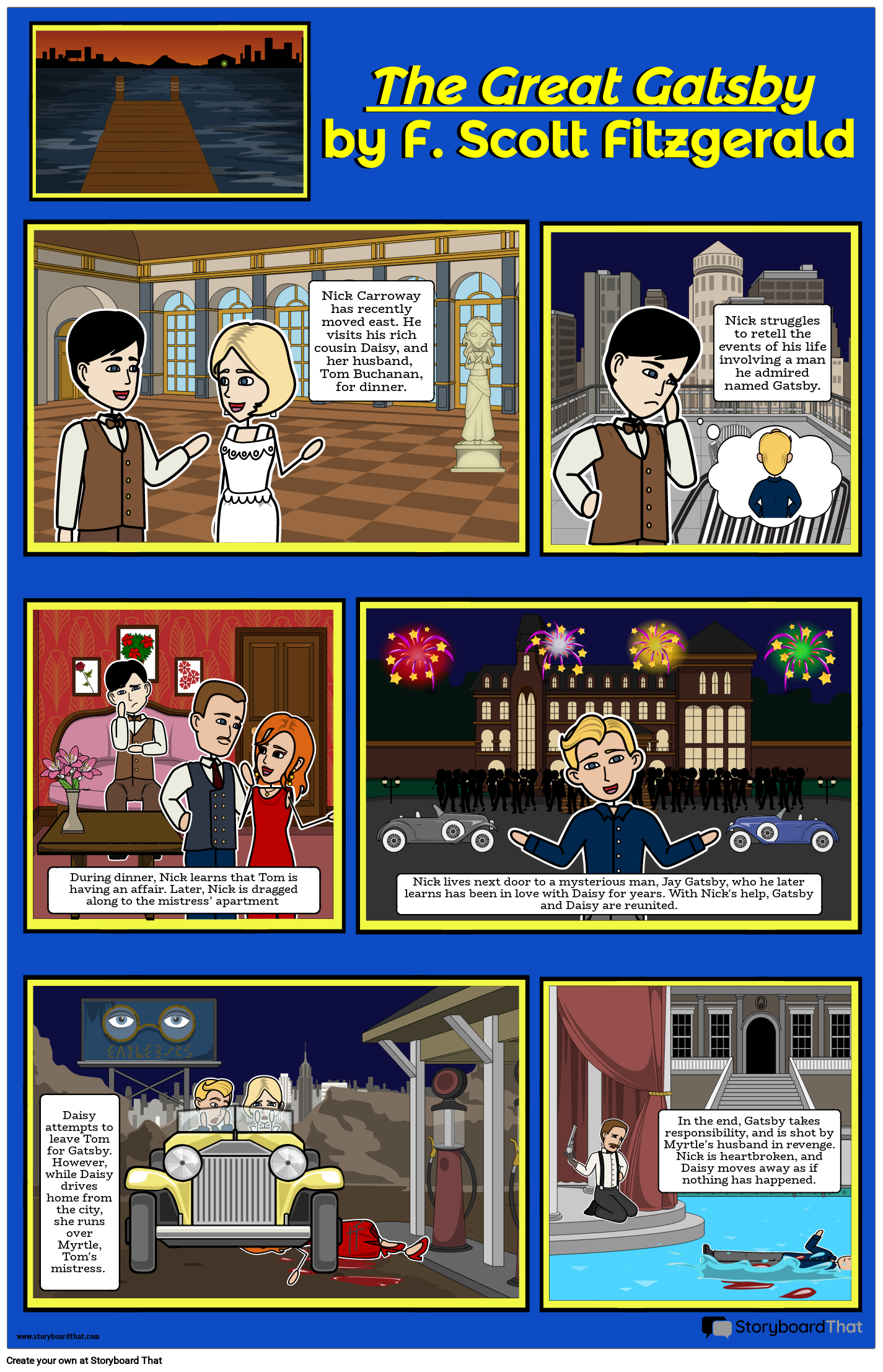 The Great Gatsby Graphic Novel Example Storyboard