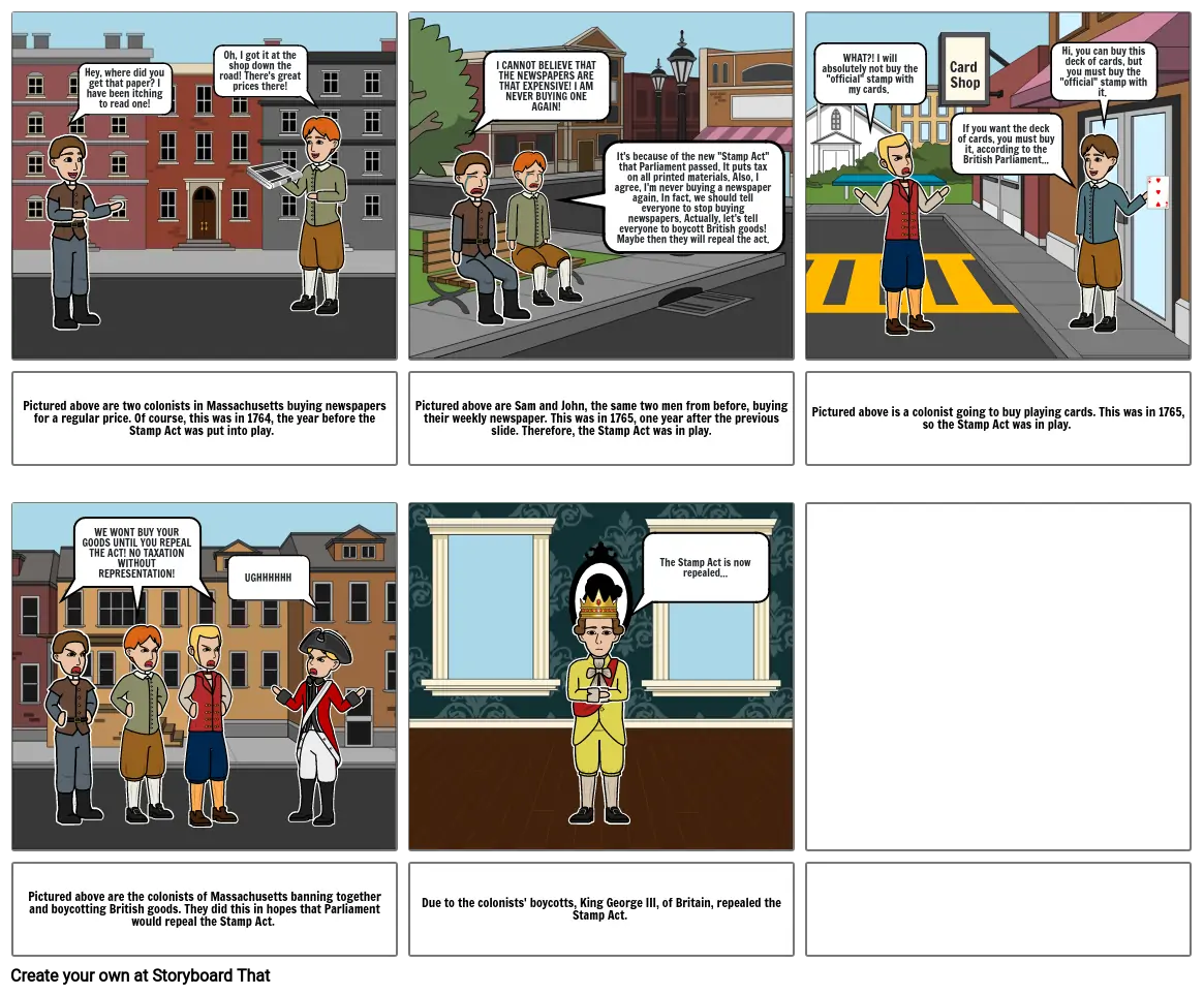 Stamp Act Part 1 (Colonists) Storyboard by lilapatel