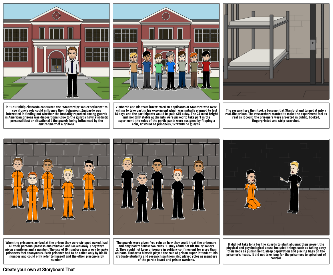 Stanford prison experiment Storyboard by lilychennells