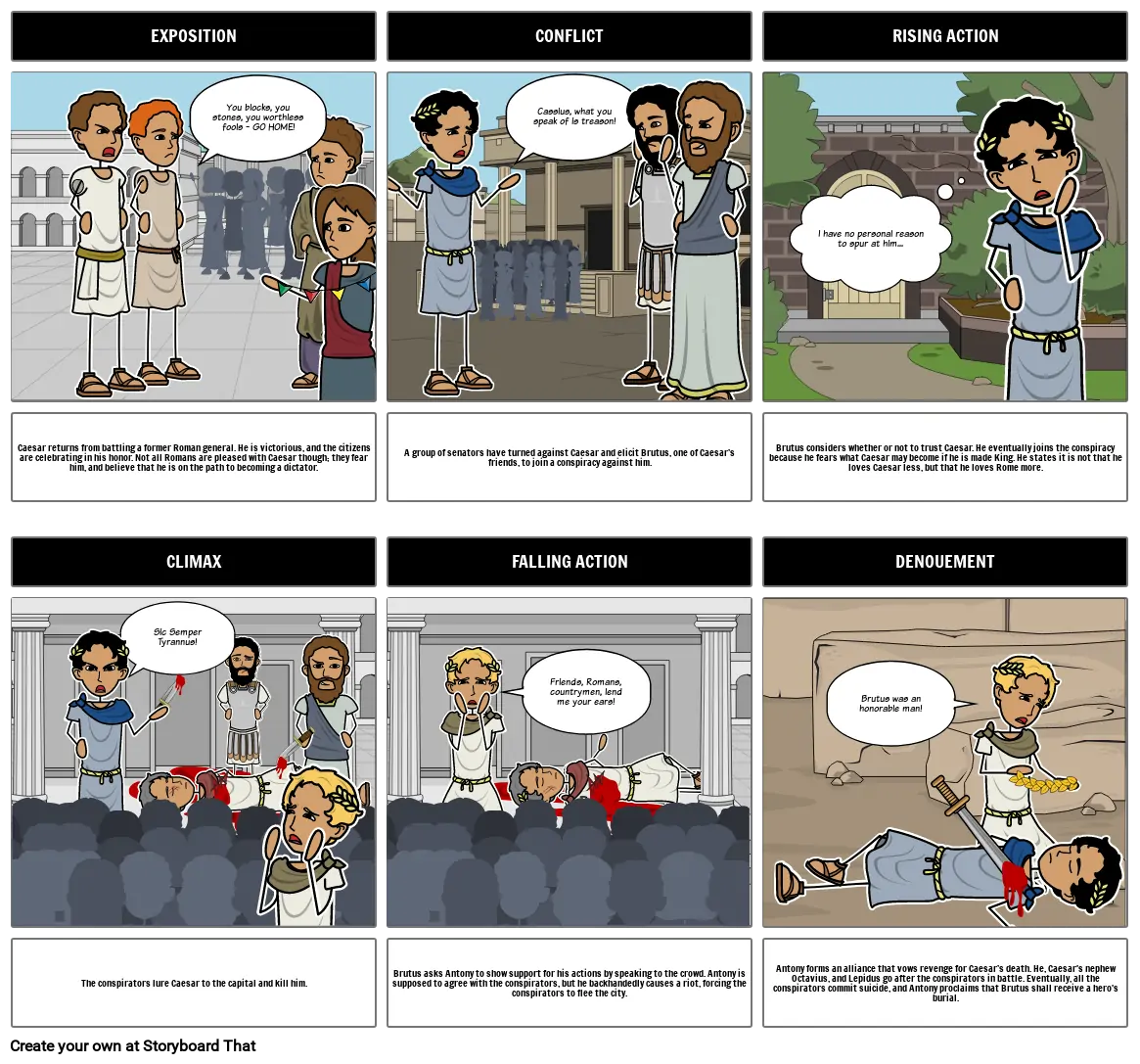 Julius Caesar Storyboard By Linds26