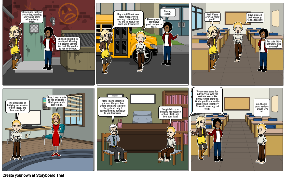 Bullying Assignment Storyboard by liveheat