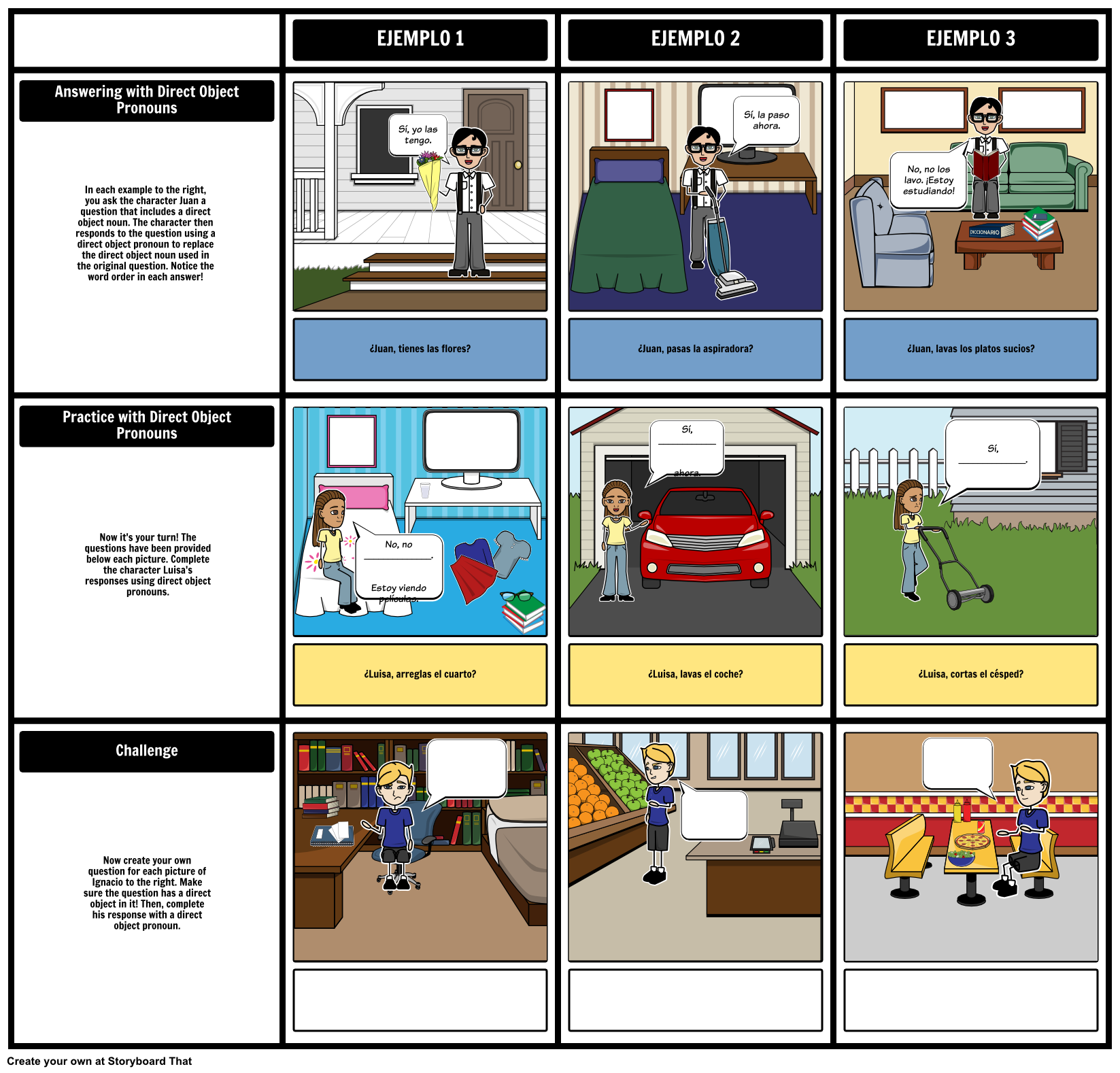 using-direct-object-pronouns-storyboard-por-lourdesfernandez