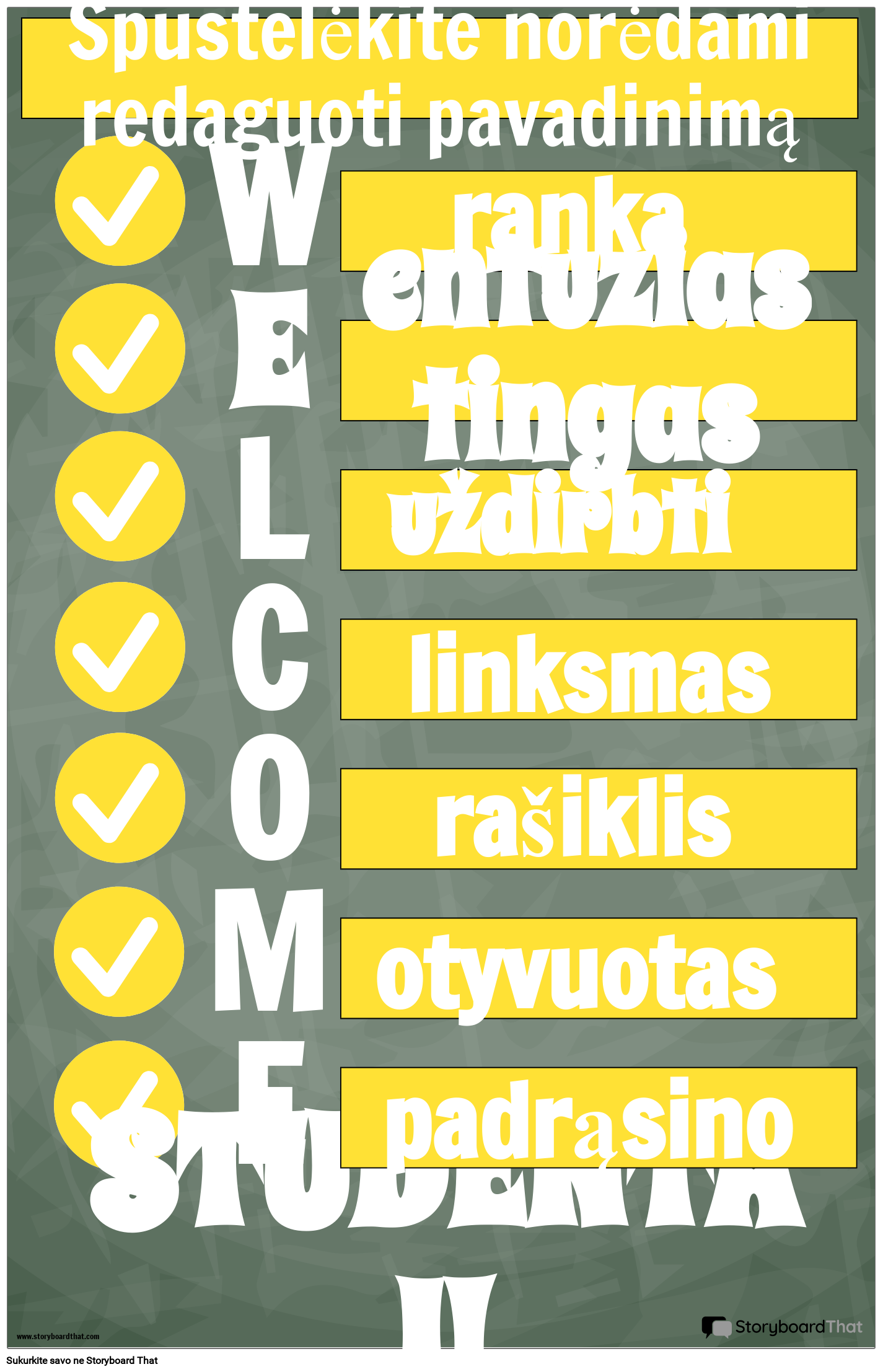 Kontrolinis Sąrašas Dizaino Sveikinimo Plakatas