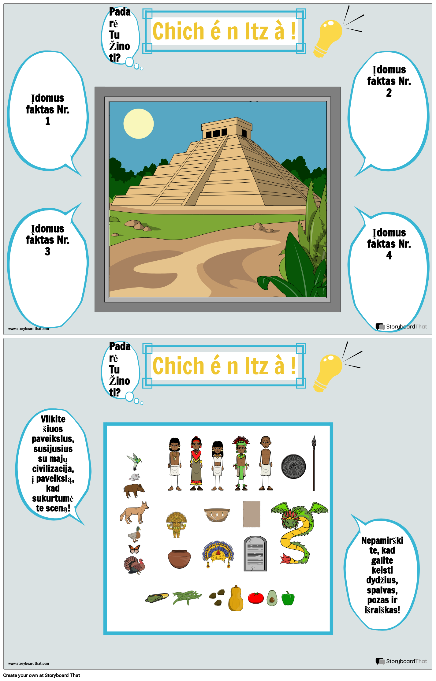 Maya Ar Žinojai Plakatą Chichen-Itza