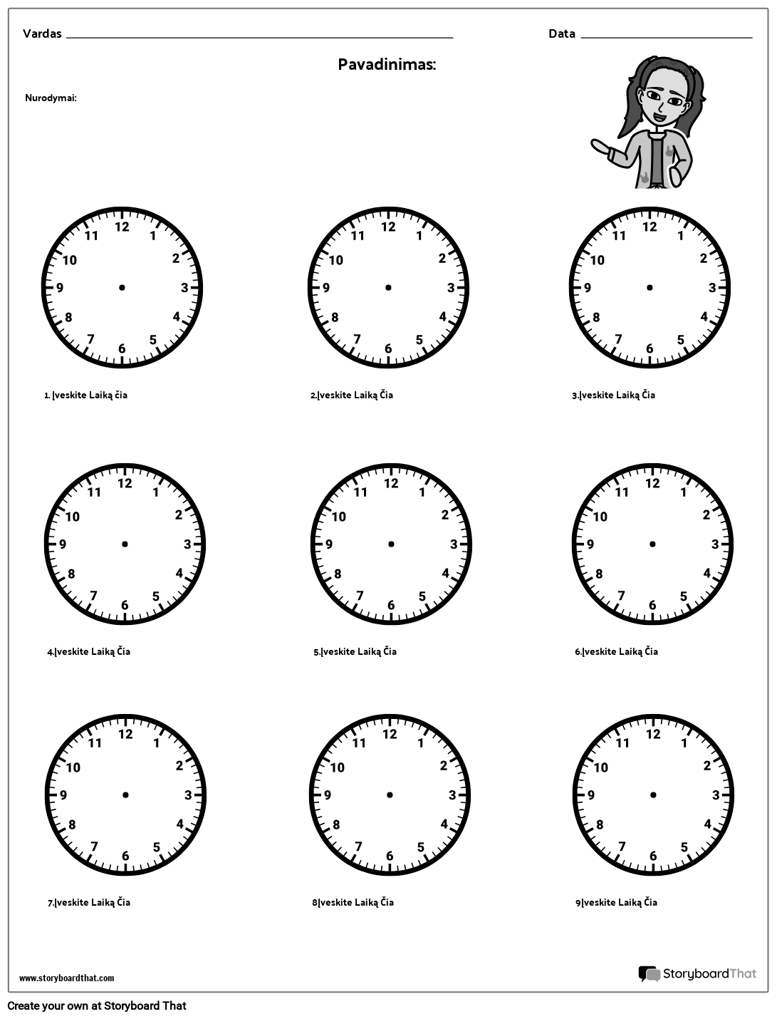 Nukreipkite Rankas ant Laikrodžio Storyboard by lt-examples