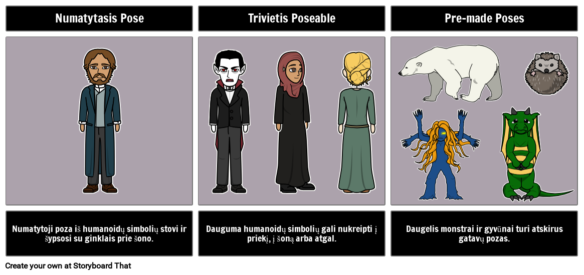 Simbolių Posing Informacija Storyboard von ltexamples