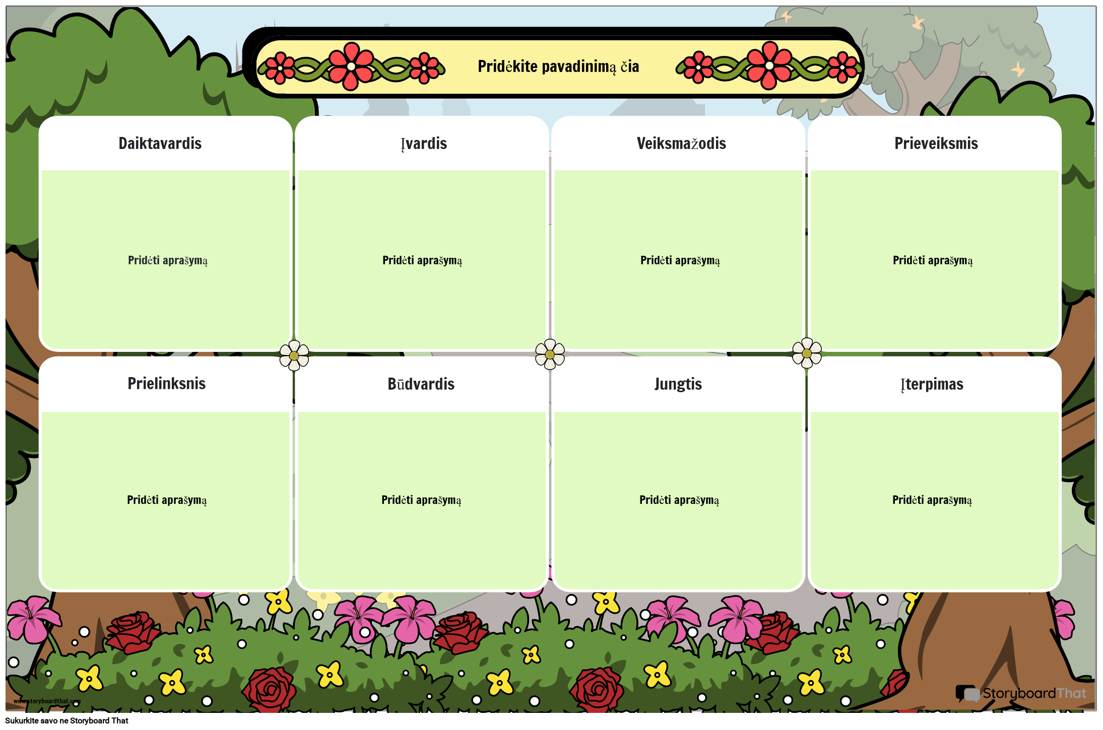 Sodo Tematikos Plakatas Kalbos Dalys Storyboard sodo-tematikos-plakatas-kalbos-dalys-storyboard