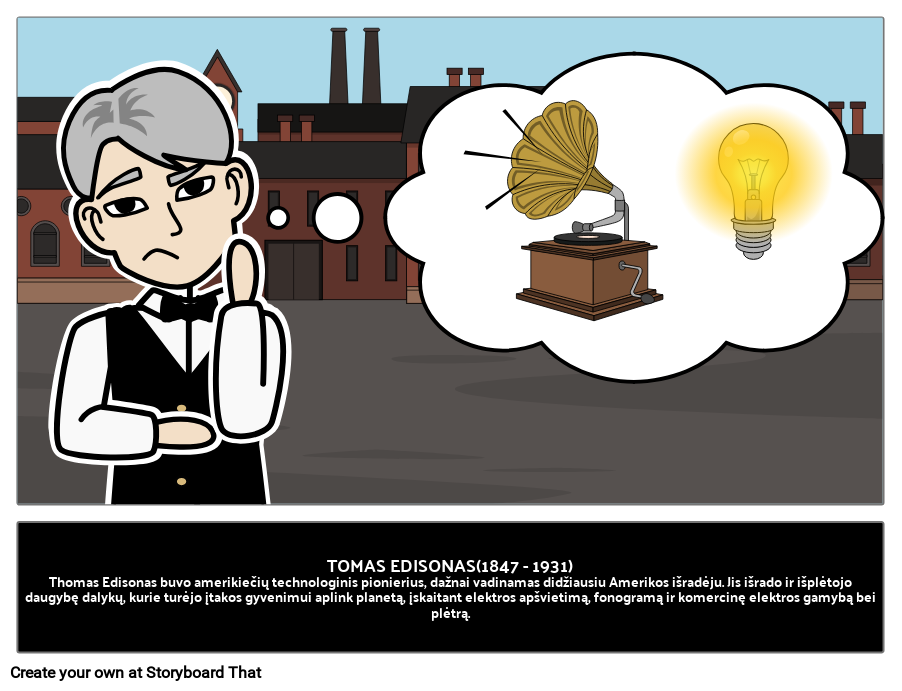 Thomas Edisonas: Amerikos Išradėjas Storyboard