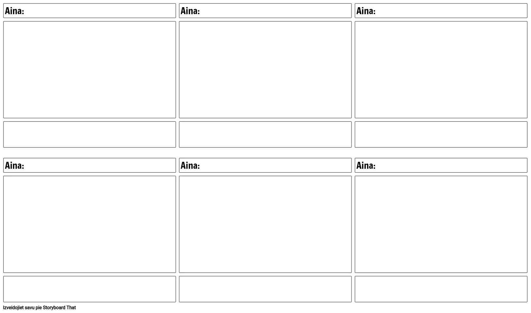 Blank Film Storyboard Template