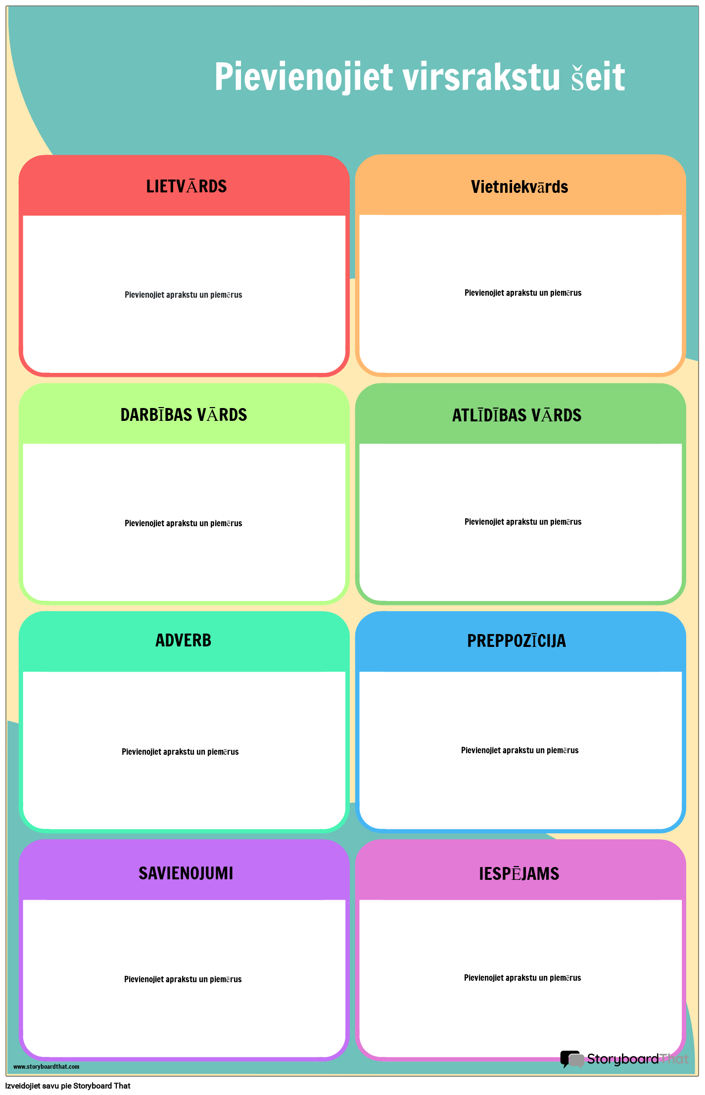 Runas Daļu Plakāts Klasē Storyboard af lv-examples
