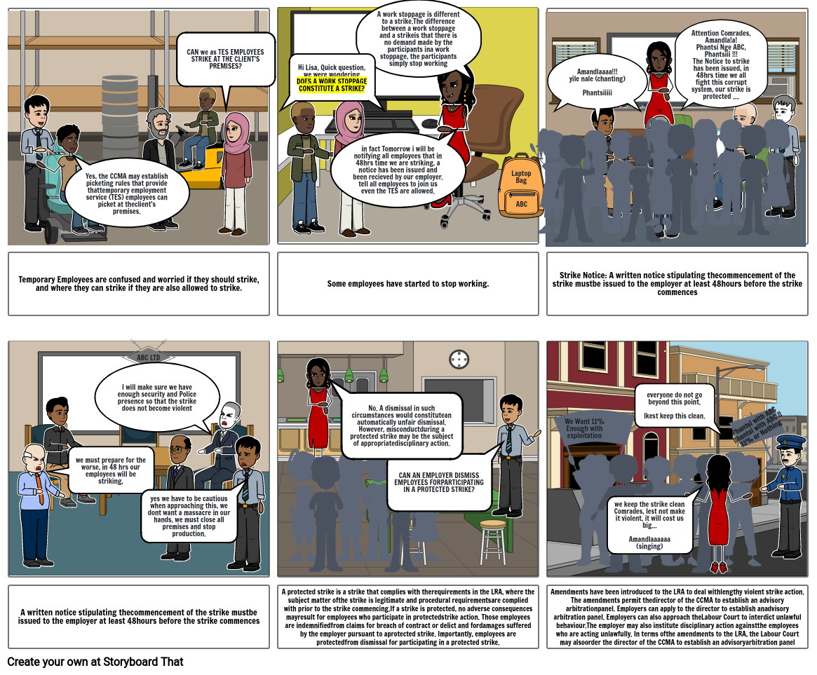Deadlock in Wage Negotiations Storyboard por lwandeboss
