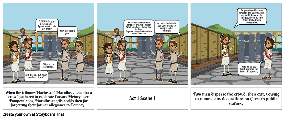 Julius Caesar Act Scene Storyboard By Maayahcrawford