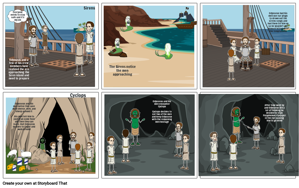 Odysseus Sirens Storyboard by maddieh