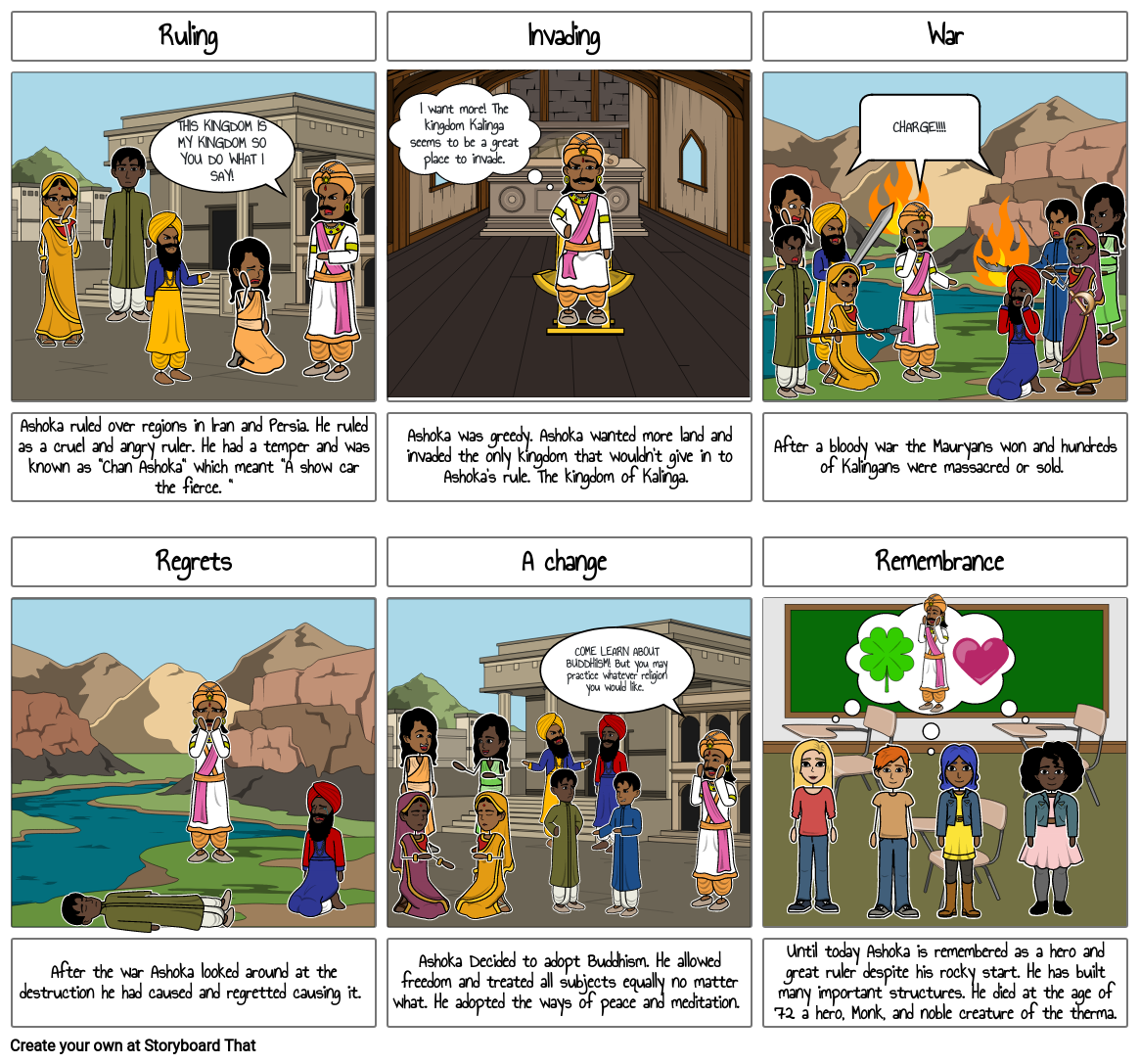 Ashoka Storyboard by madeleinenewton