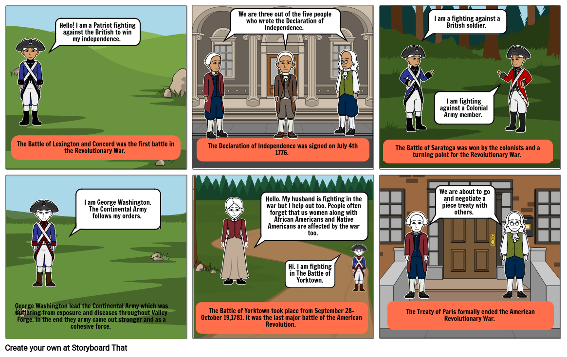 Revolutionary War Storyboard Storyboard by madelineorsi