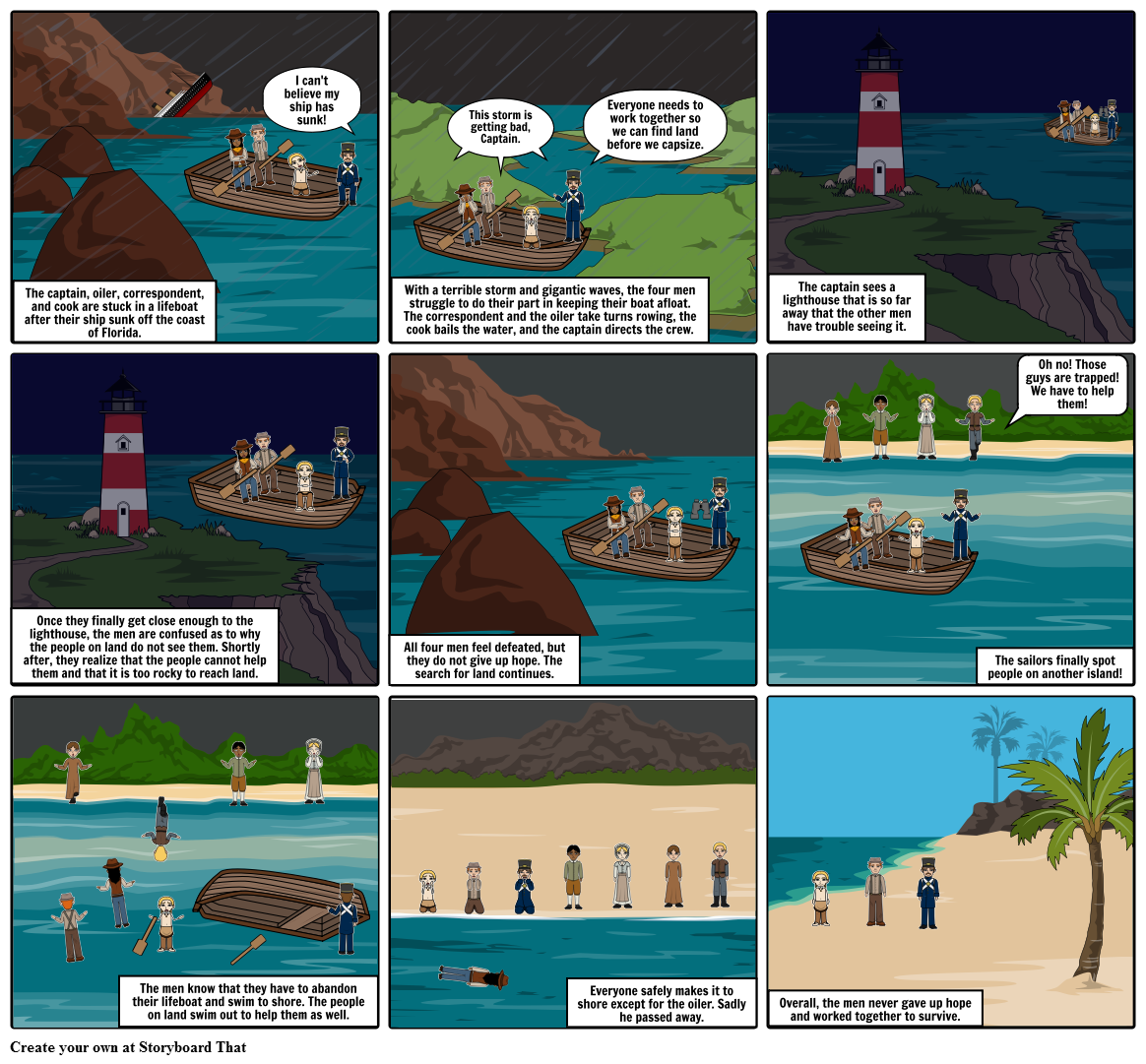The Open Boat Storyboard by madisonmcbroom