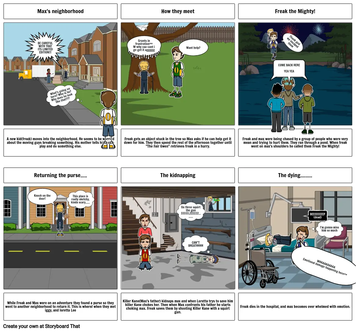 Freak the mighty storyboard