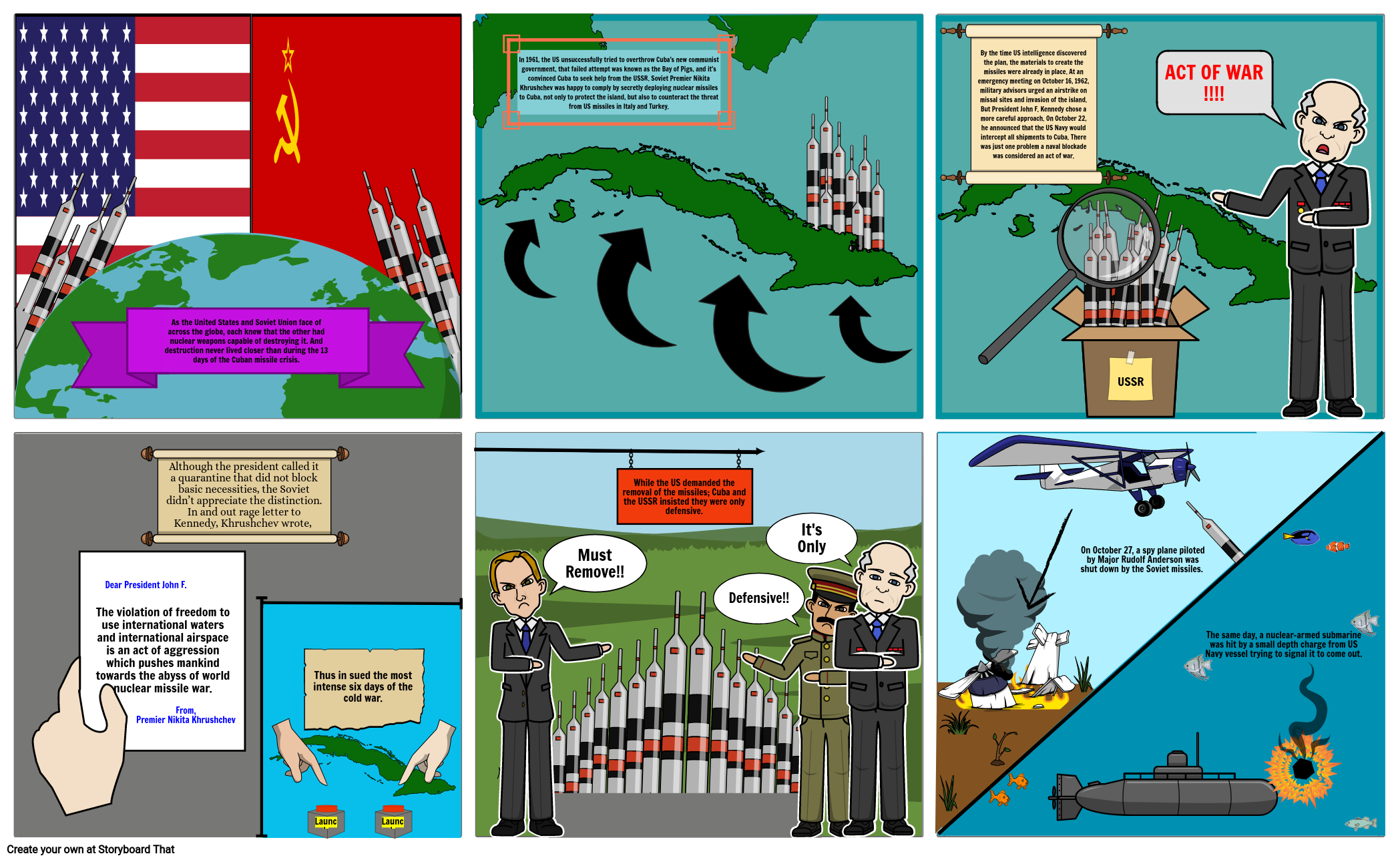 Cuban Missile War Storyboard by mariamalmarmar