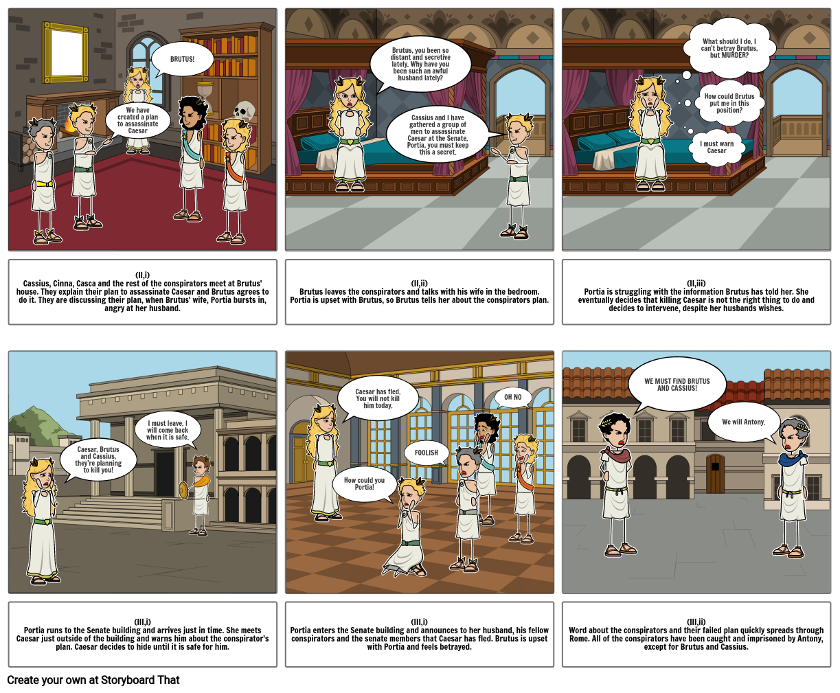 Julius Caesar Storyboard by marinholmes