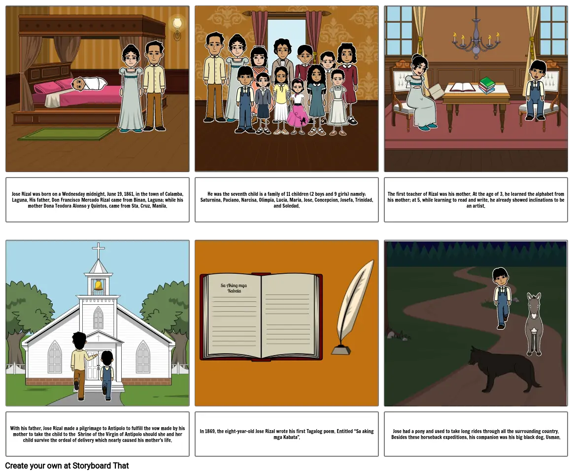 JOSE RIZAL STORYBOARD