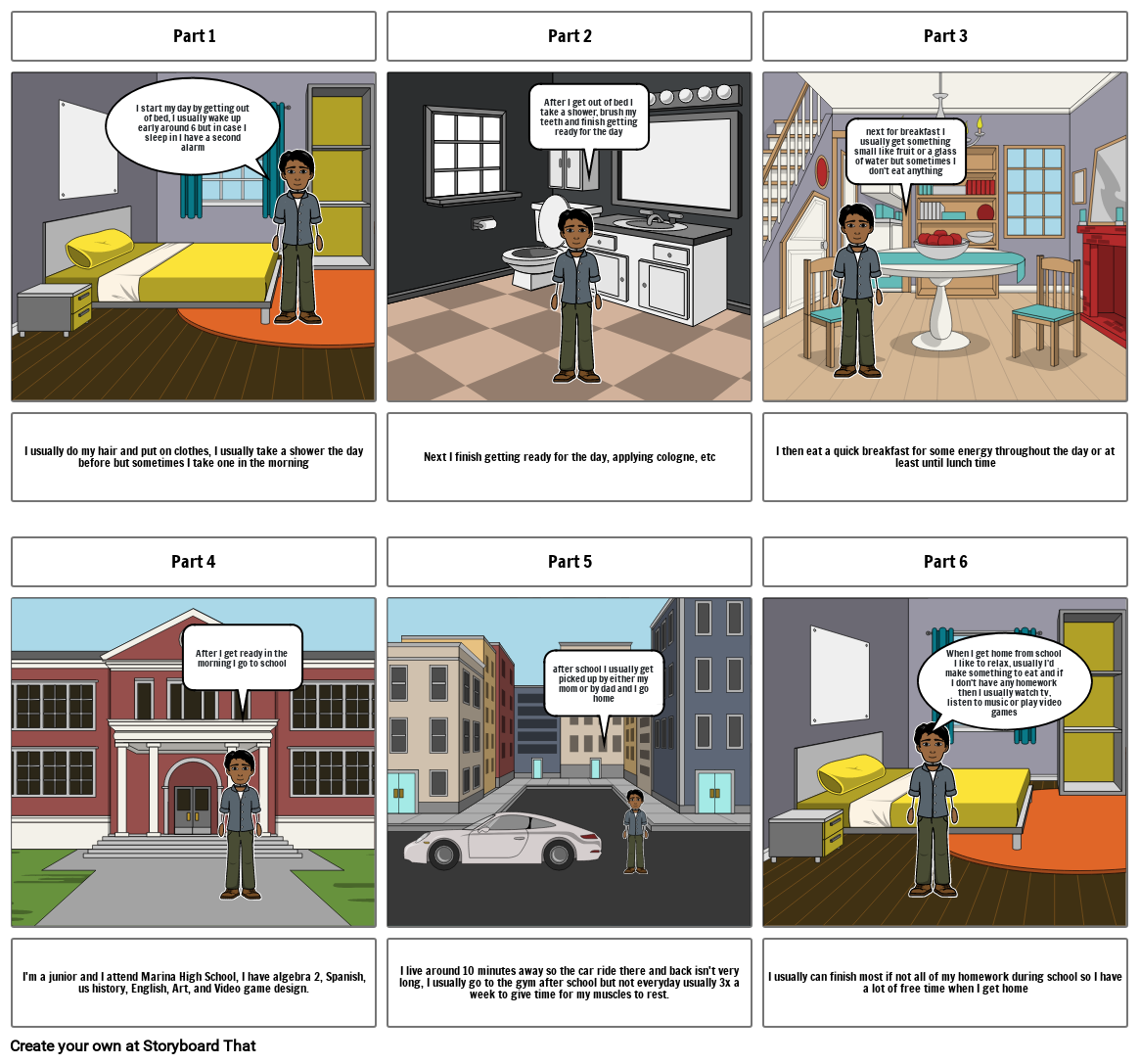 A Day in the Life Storyboard Storyboard by mc20979