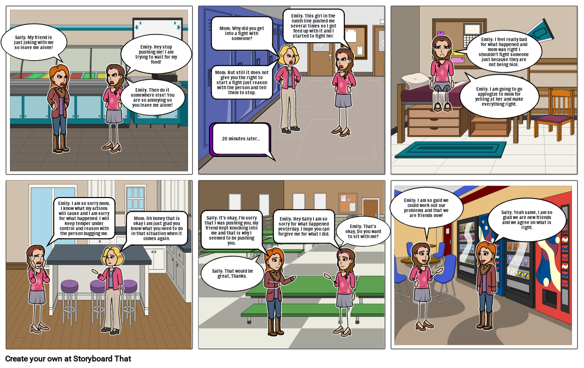 Conflict Resolution Comic Strip Storyboard by mcmurrae28