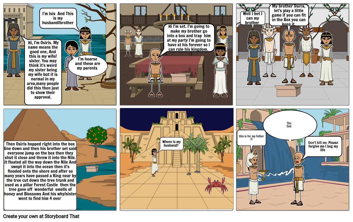 Isis and  Osiris comic strip