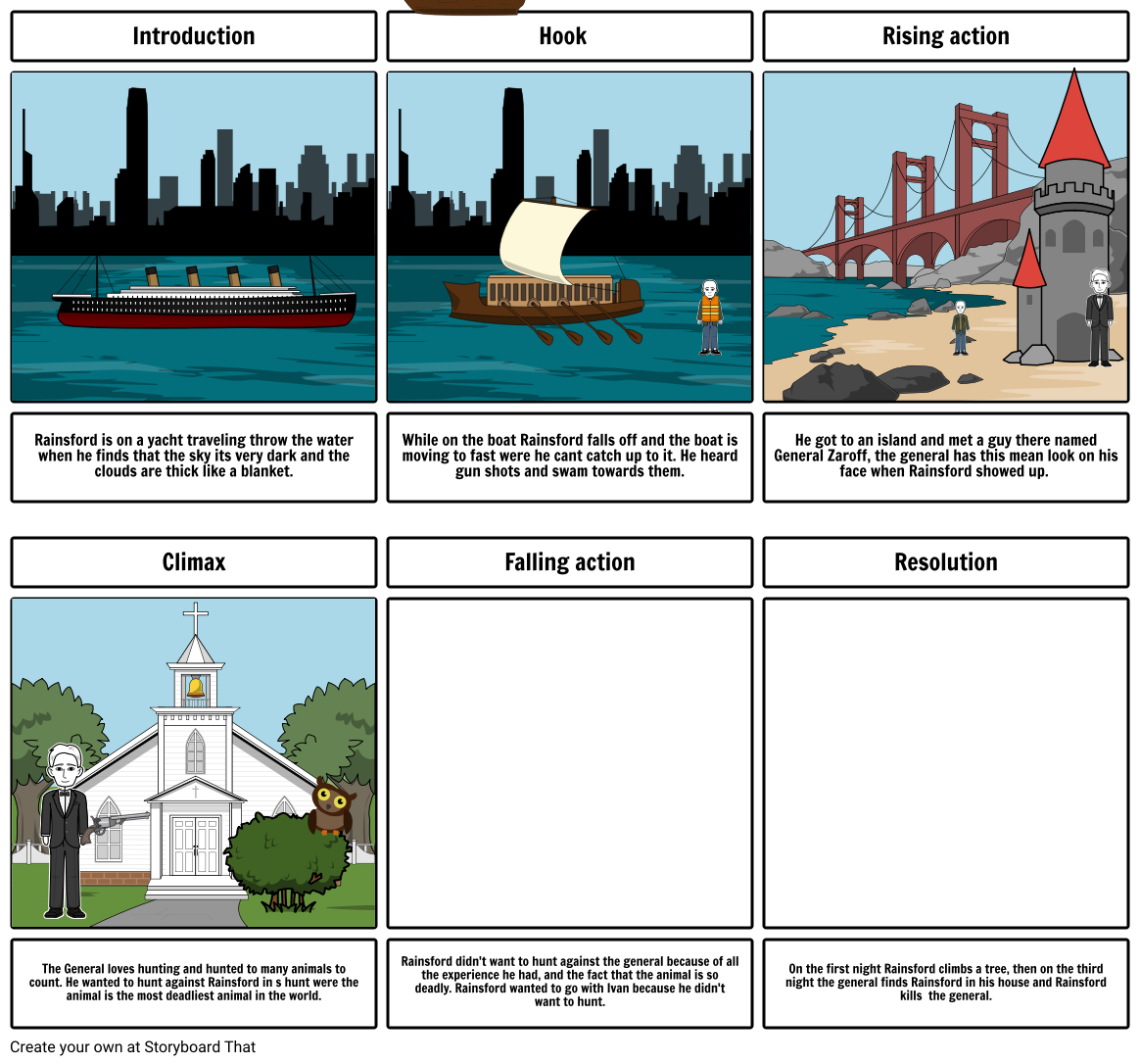 The most dangerous game Storyboard por mdennis28752