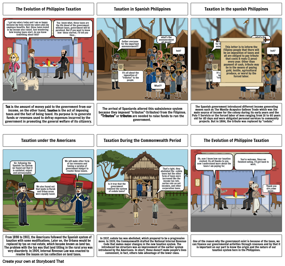 Evolution of Philippine Taxation Storyboard by melvin15010
