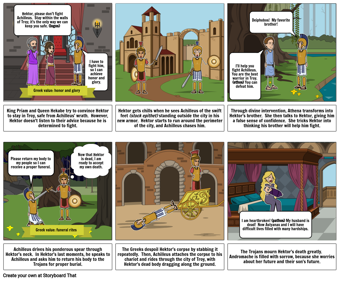 Book 22 Iliad Storyboard by mgolik