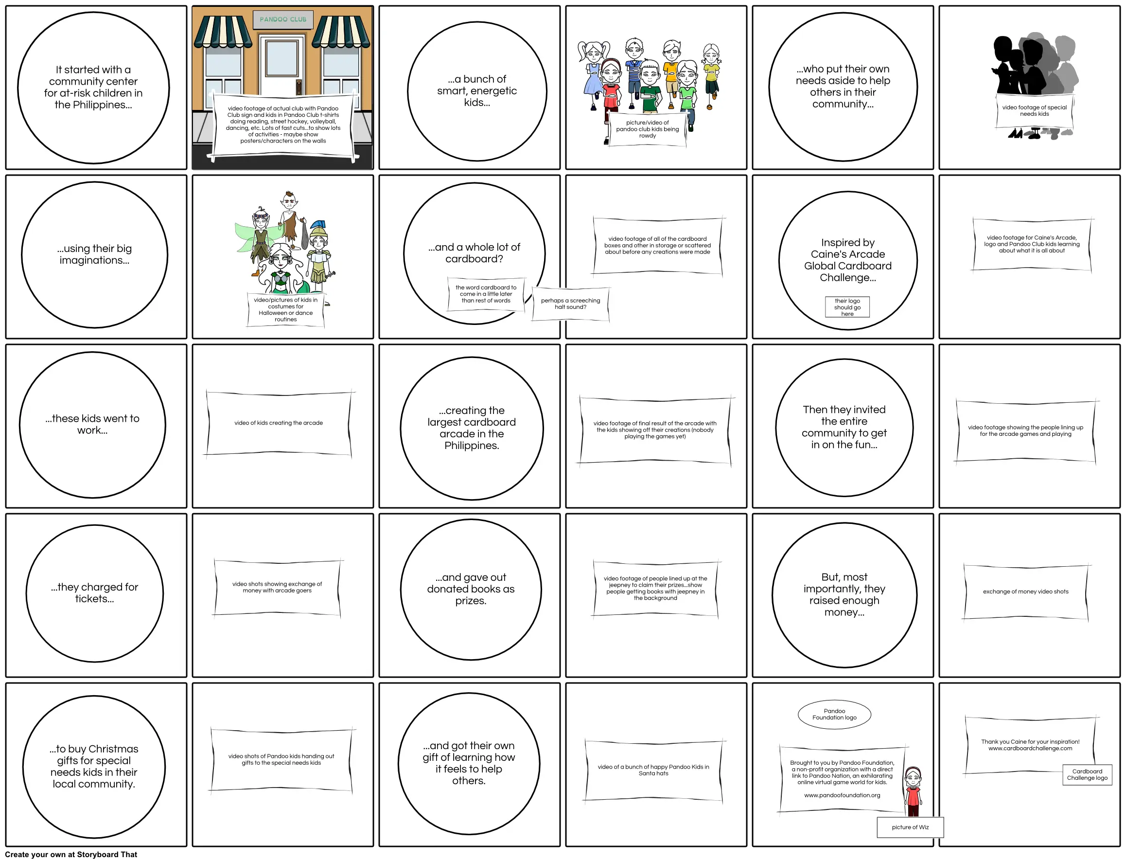 Pandoo Club - Caine&#39;s Arcade Video Storyboard