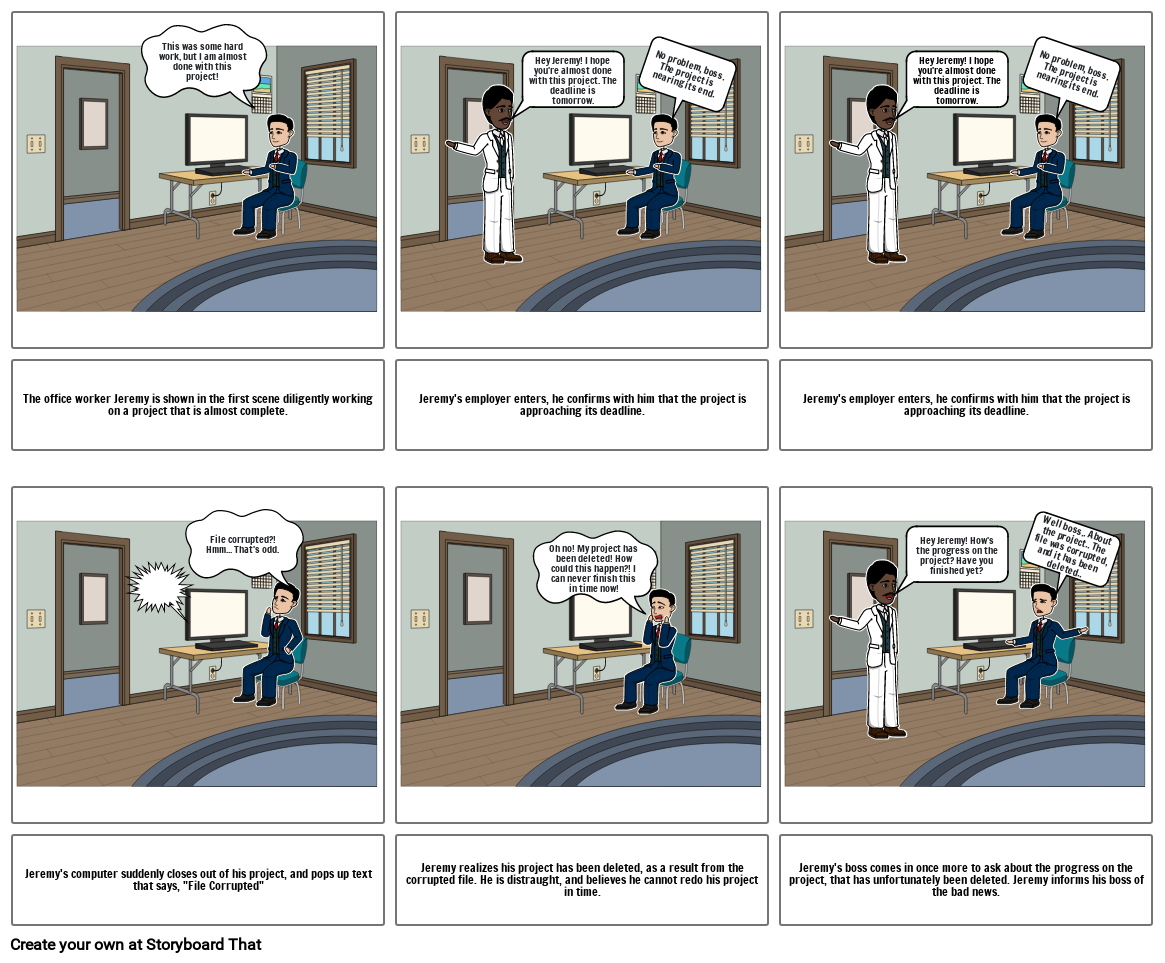 File Management Comic Strip Assignment Storyboard