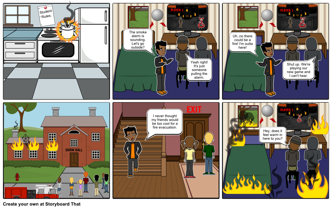Fire Safety Storyboard by milleemi000