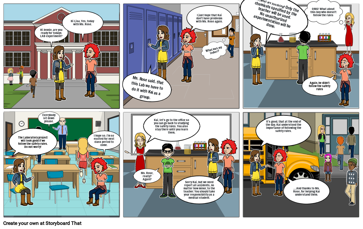 Laboratory Safety Storyboard Por Milliam