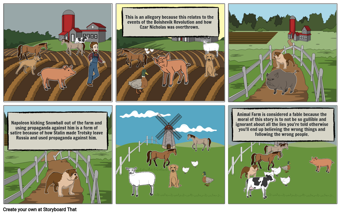 Animal Farm Storyboard Storyboard by mk271340