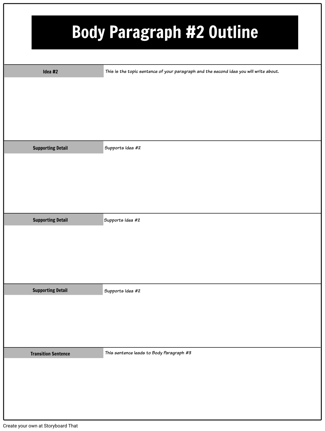 Body Paragraph #29 Outline Storyboard von mkyne