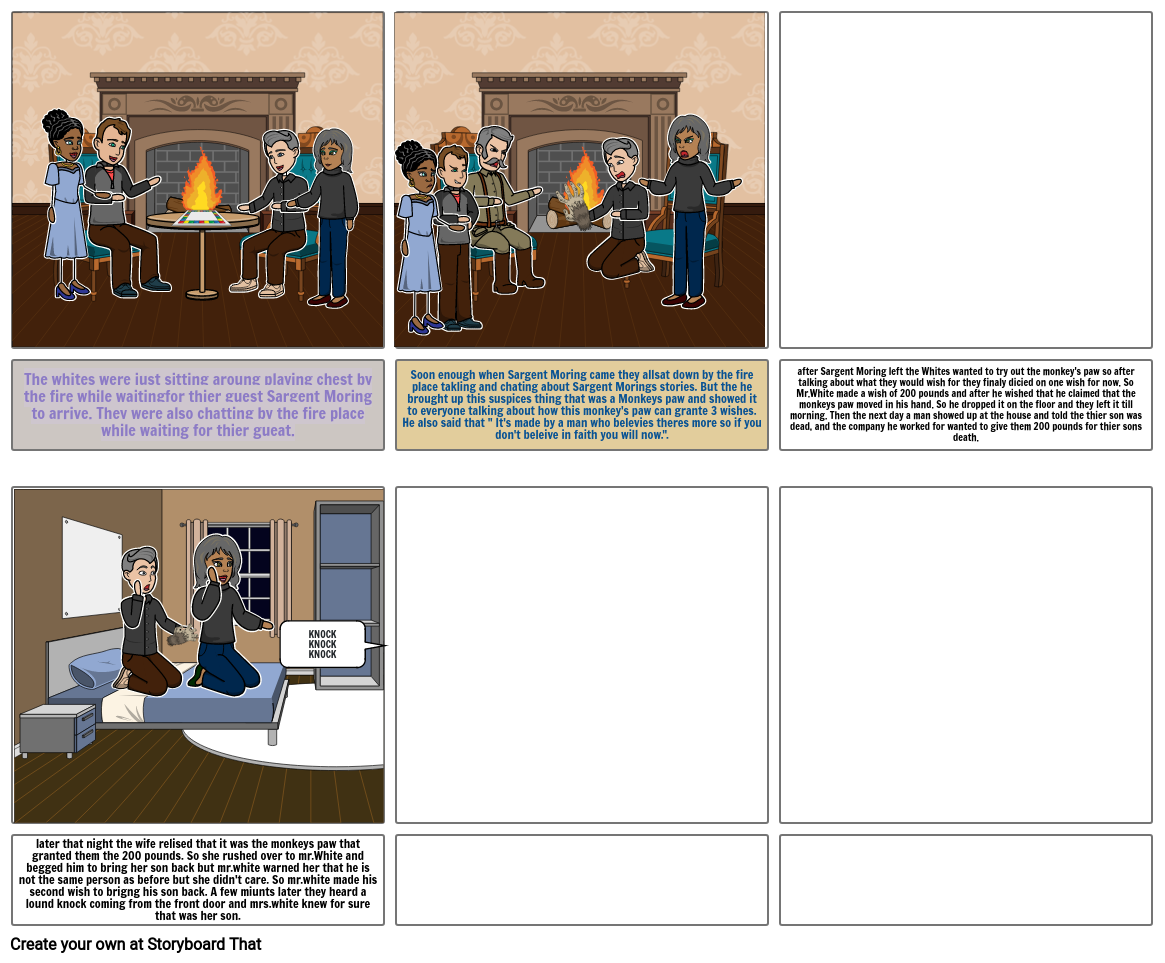 The Monkeys Paw Storyboard by ml84560