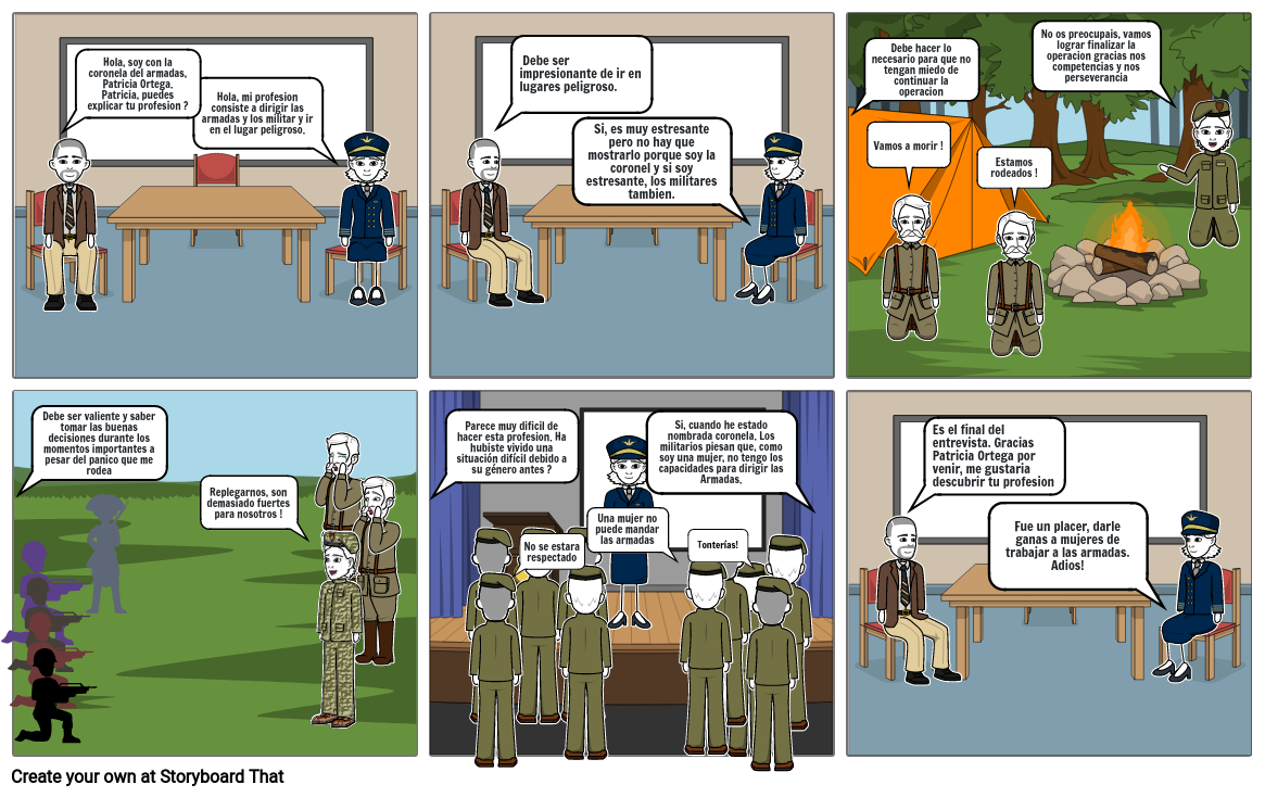 Entrevista de una militar Storyboard by morgane63683