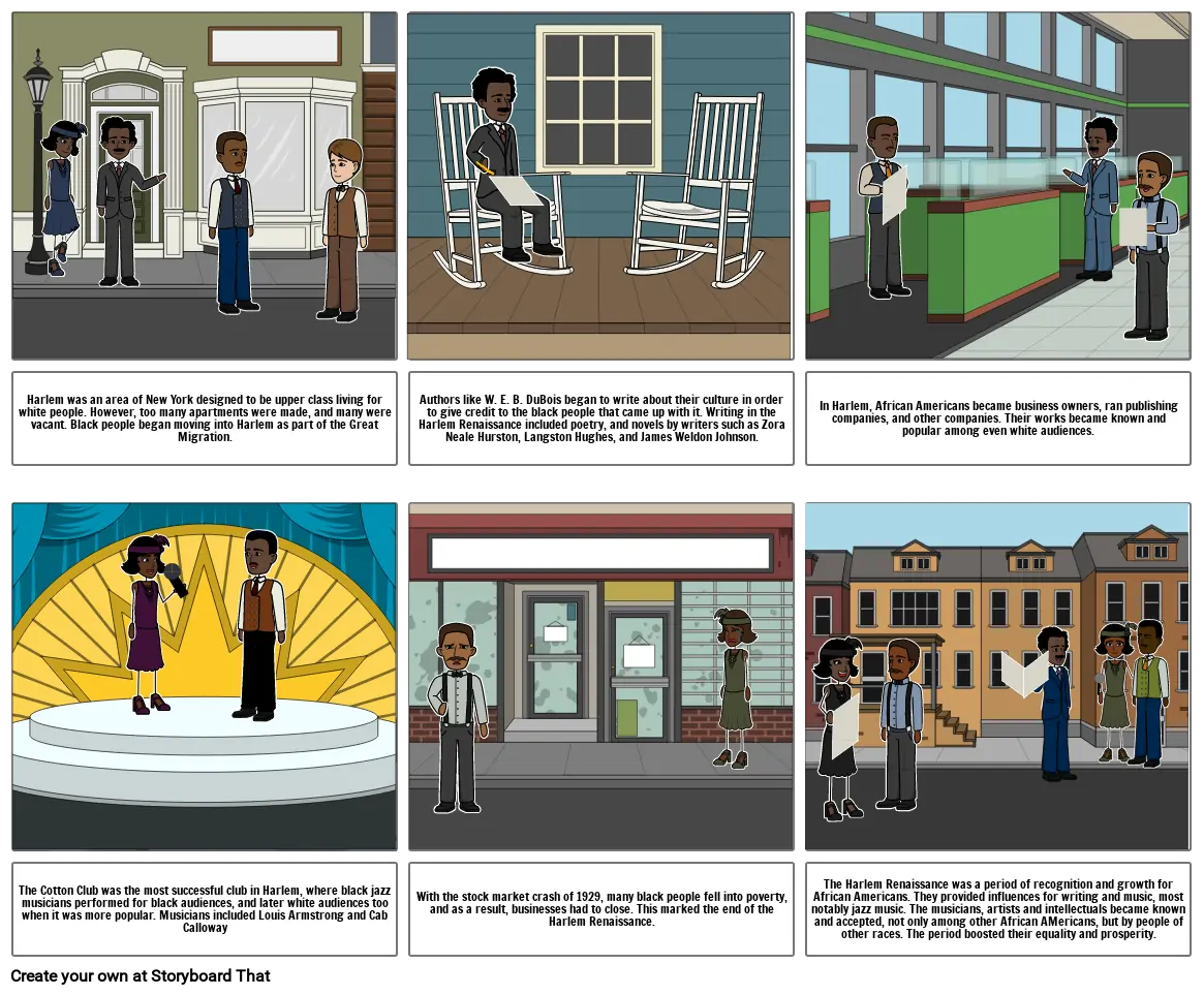 Harlem Renaissance Storyboard by msleclercqbleriot
