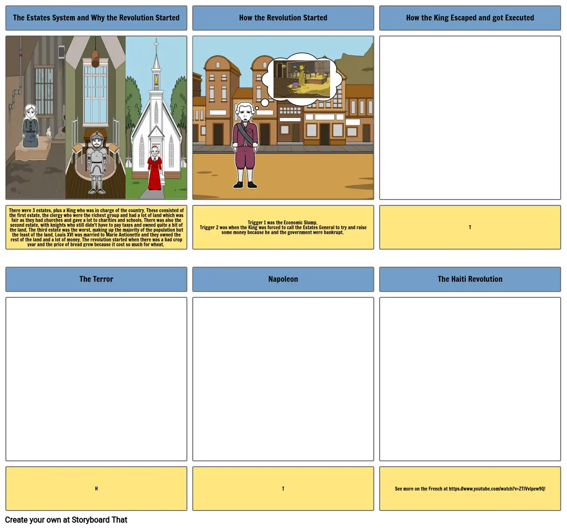 History The French Revolution Storyboard por mystoryboardthat