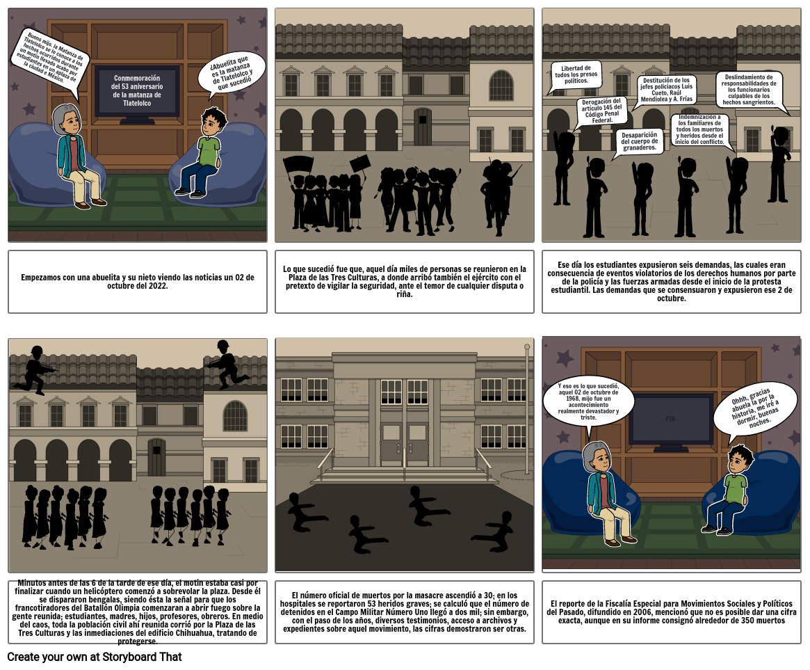 MATANZA DE TLATELOLCO Storyboard by nahomy24583