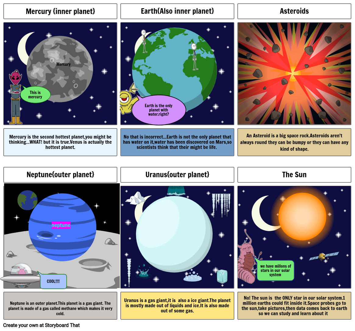 Solar System Storyboard By Nakanksha