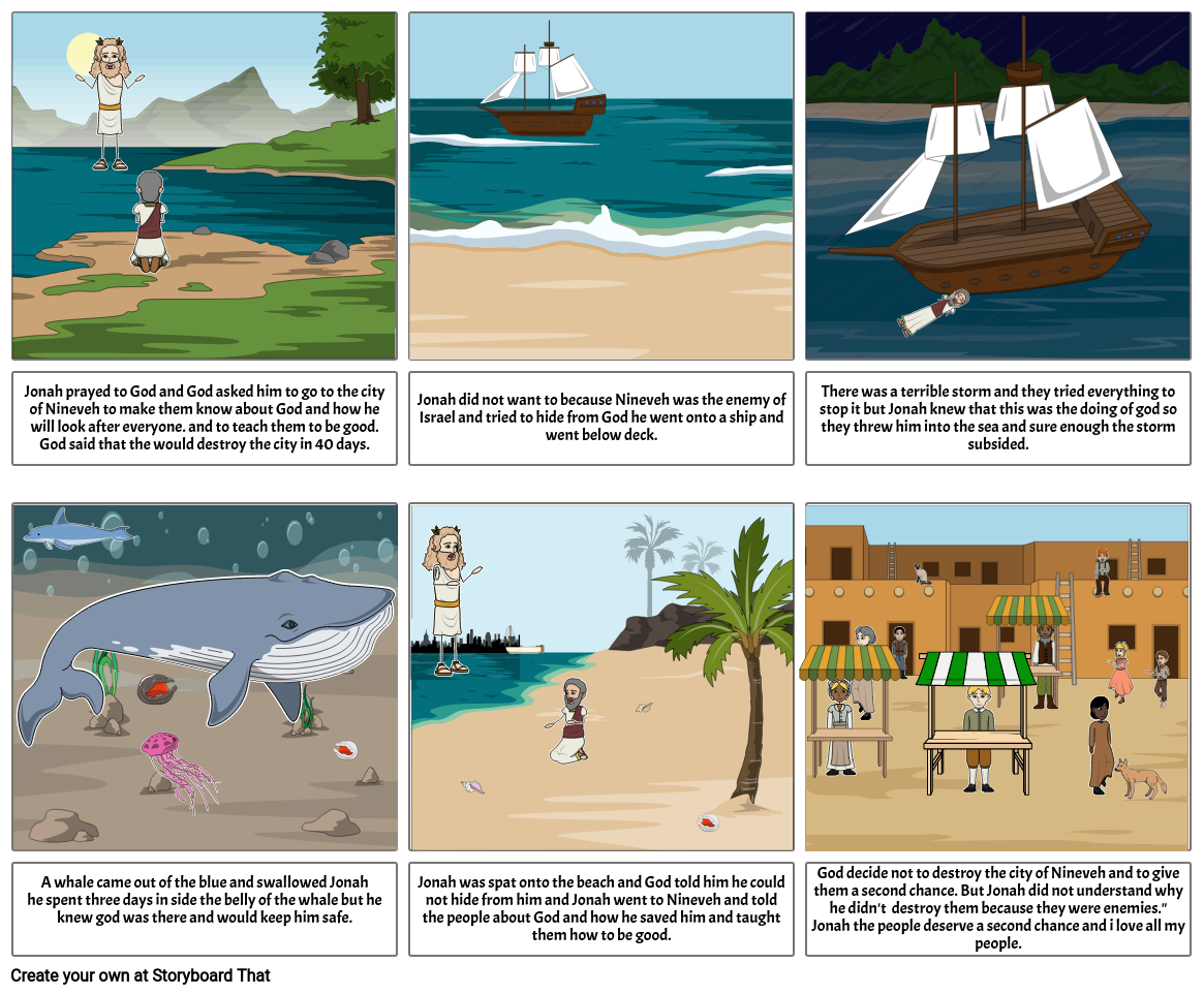 Jonah and the whale Storyboard por narchibo