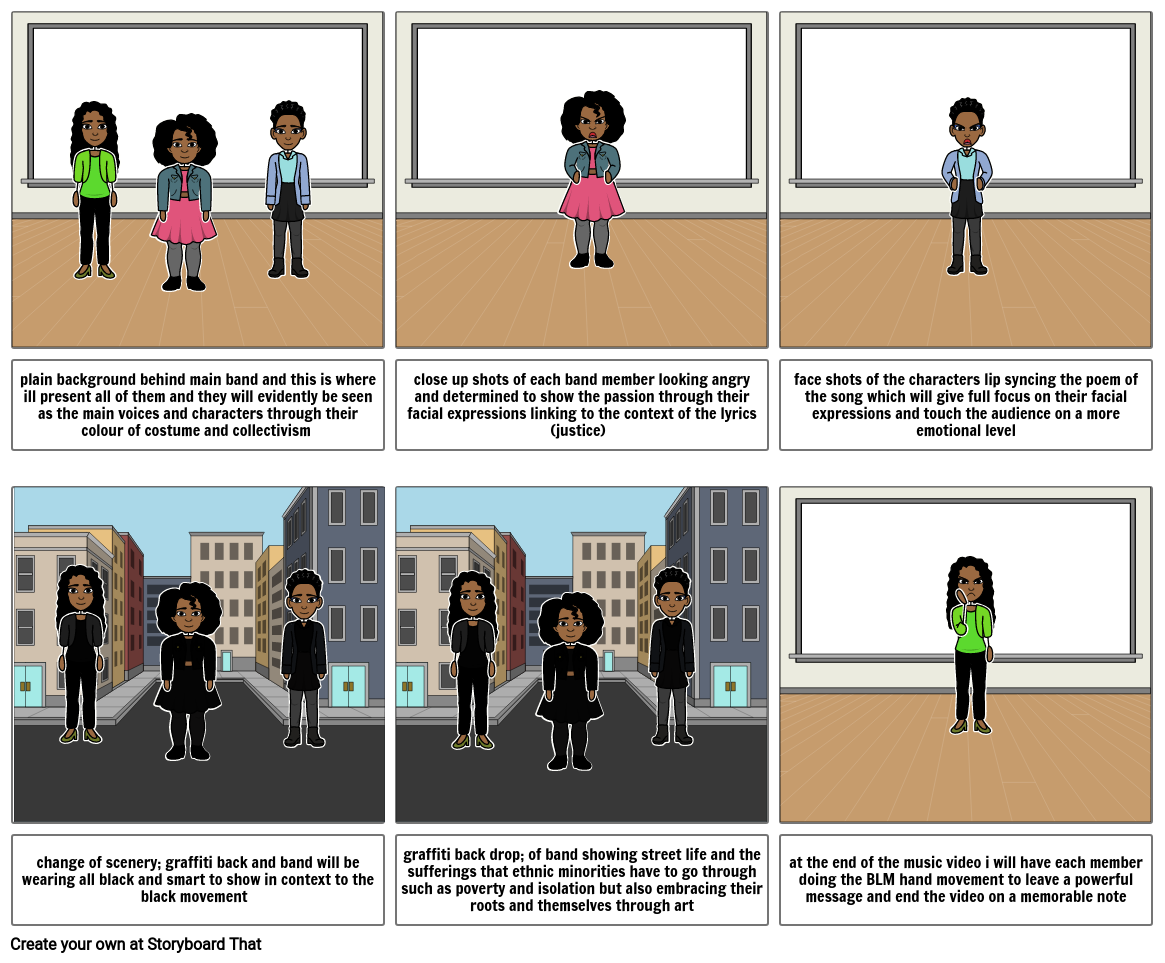 music video Storyboard by nbegum41928