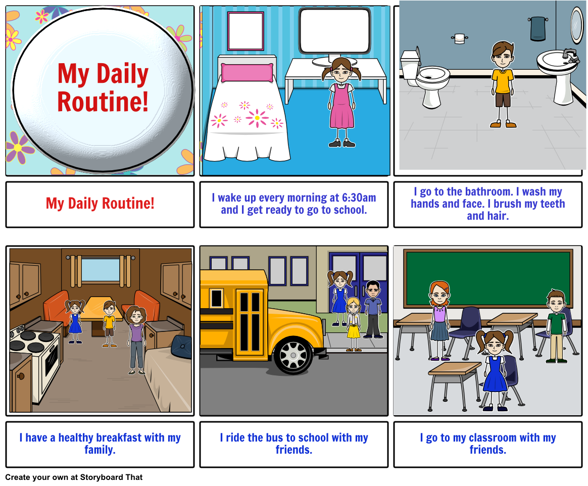 Daily Routine 2 Storyboard By Nelasaad