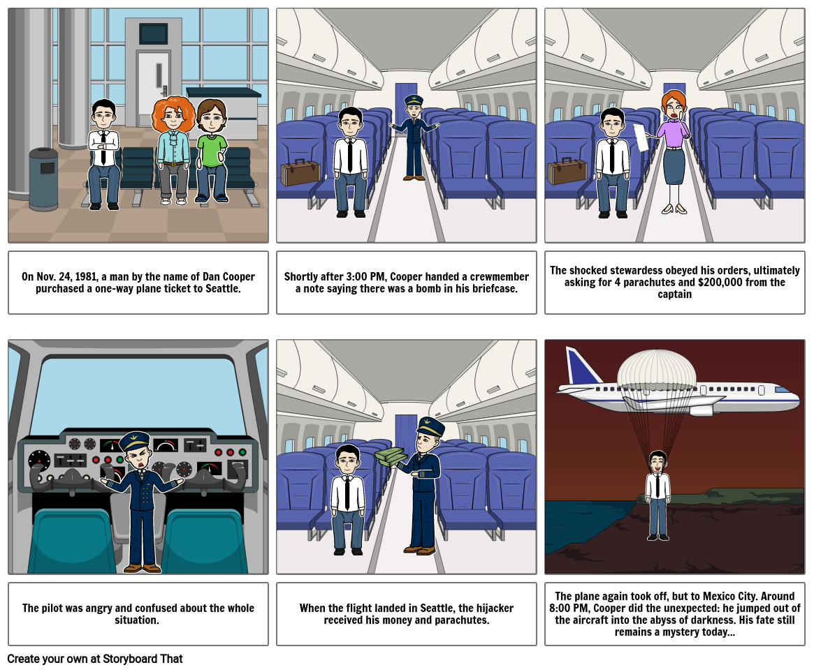 D.B. Cooper - The Skyjacker Storyboard By Ngonser12