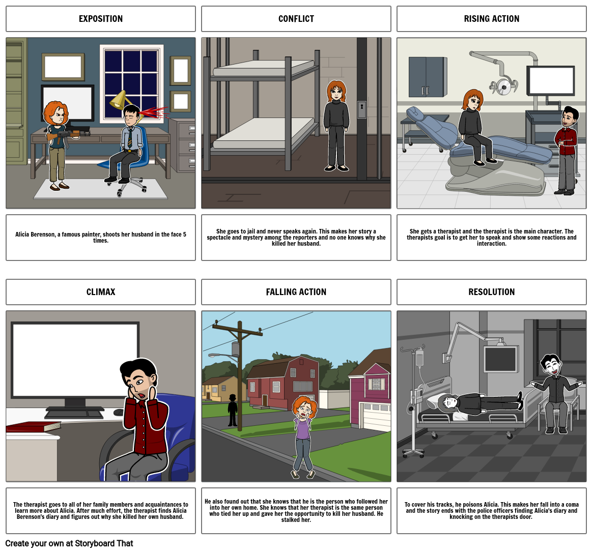 The silent patient Storyboard by nicolette45197