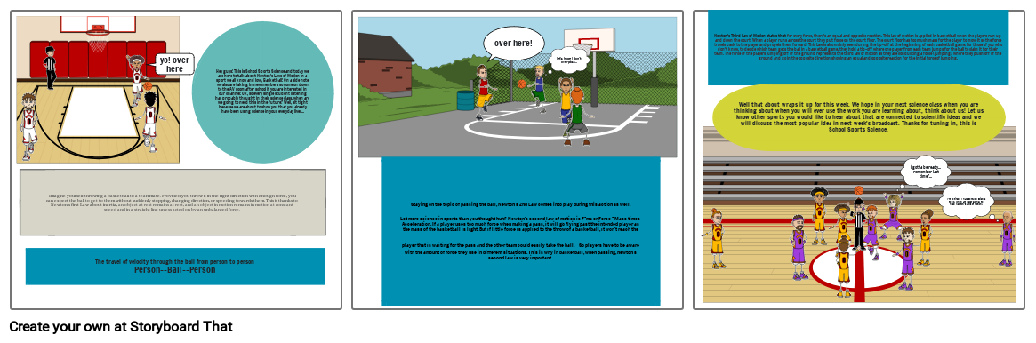 Newton's Laws Of Motion In Basketball Storyboard