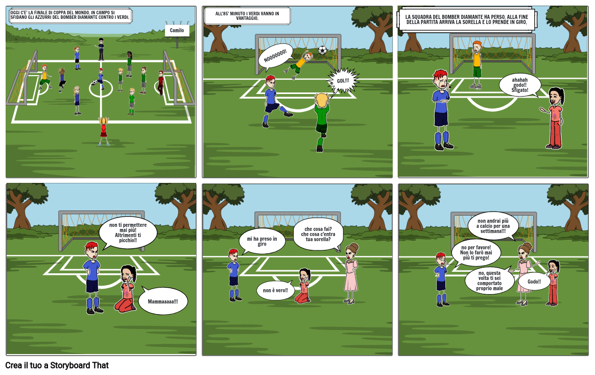 Il calciatore arrabbiato Storyboard by nikla